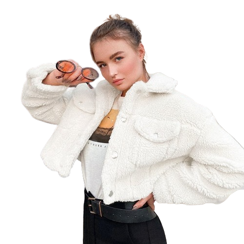 R&B | Kurze Jacke aus synthetischer Schafwolle