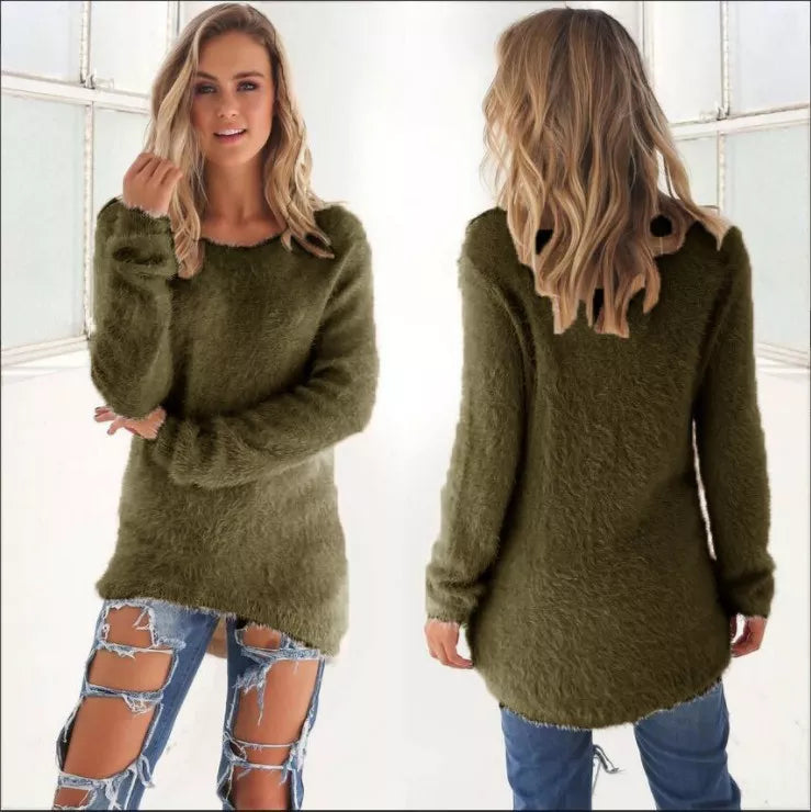 R&B | Lässiger Longpulli mit O-Ausschnitt