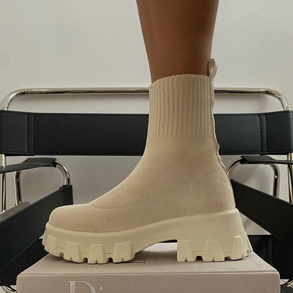Lässige Schlittschuhsockenstiefel mit dicker Sohle R&B