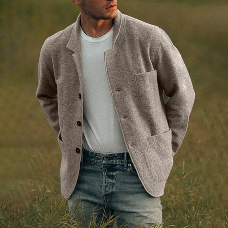 R&B | Digan Stilvoller Wollcardigan mit Knopfverschluss für Männer
