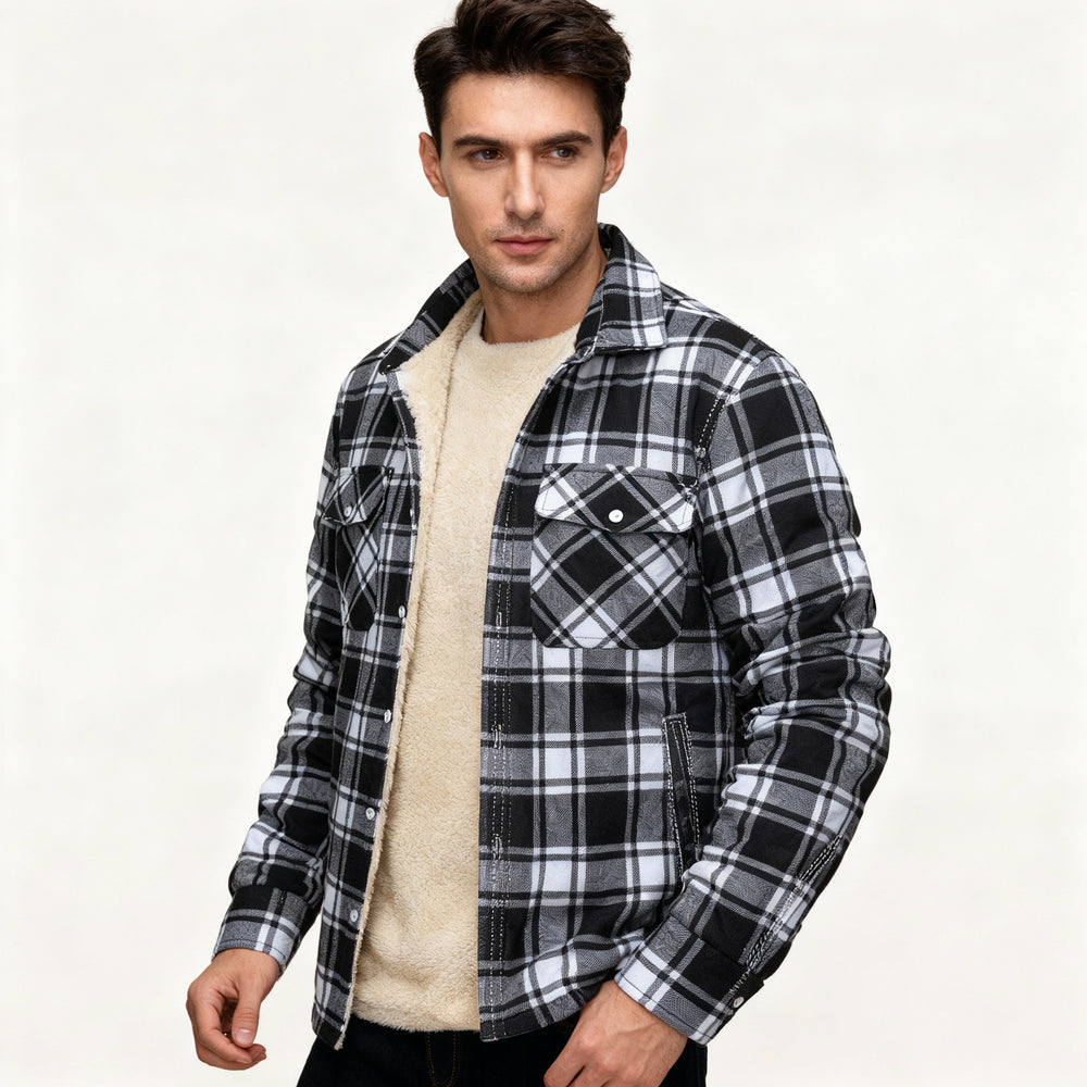 R&B | Fleecegefütterte Karierte Jacke – Warm & Stilvoll