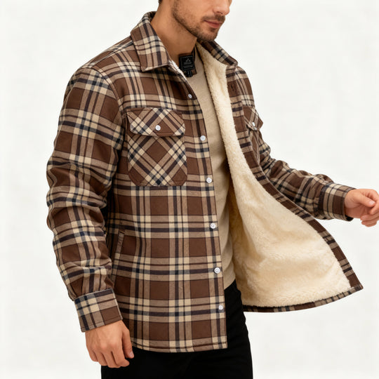 R&B | Fleecegefütterte Karierte Jacke – Warm & Stilvoll