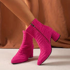 R&B | Elegante Einfarbige Schuhe Mit Dickem Absatz