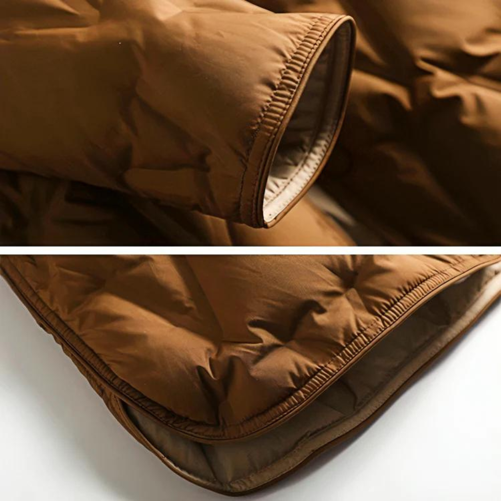 R&B | Gepolsterter Mantel Hoher Kragen Knopfverschluss Verstellbare Taille mit Taschen