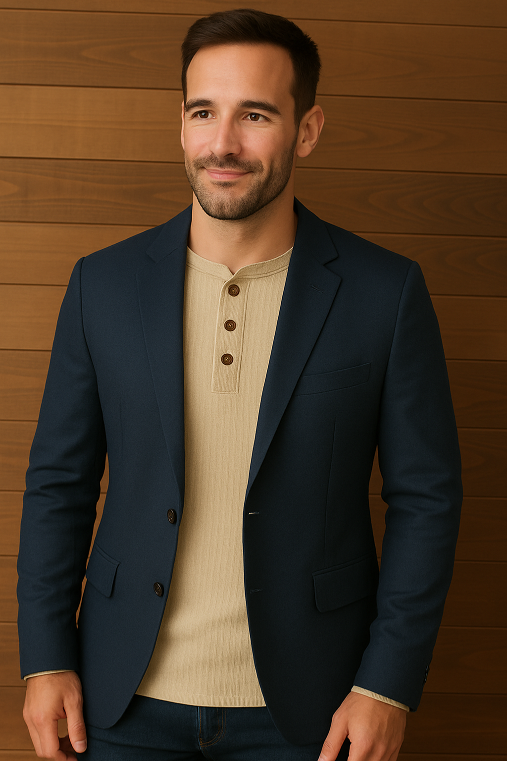 R&B | Shirt Waffelstruktur Herren T-Shirt