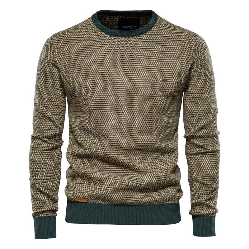 R&B | Geometrisch Gemusterter Pullover Weiche Baumwollmischung Stilvoll und Gemütlich