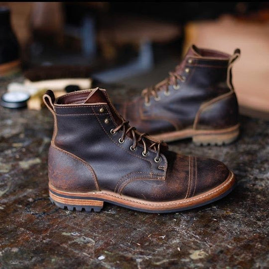 R&B | Stiefeletten - Lederlook mit Schnürung und Metallkappe