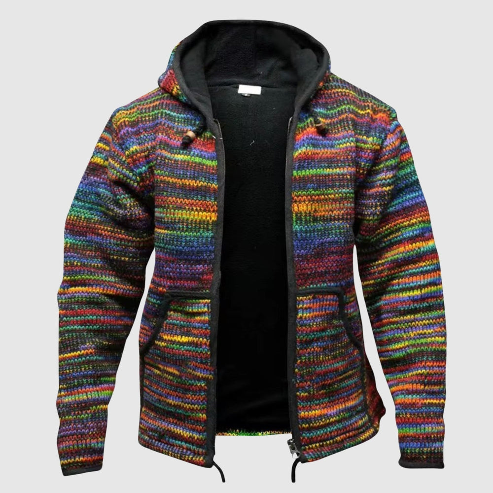 R&B | Hoodie Wollmischung Relaxed Fit Boho-Stil