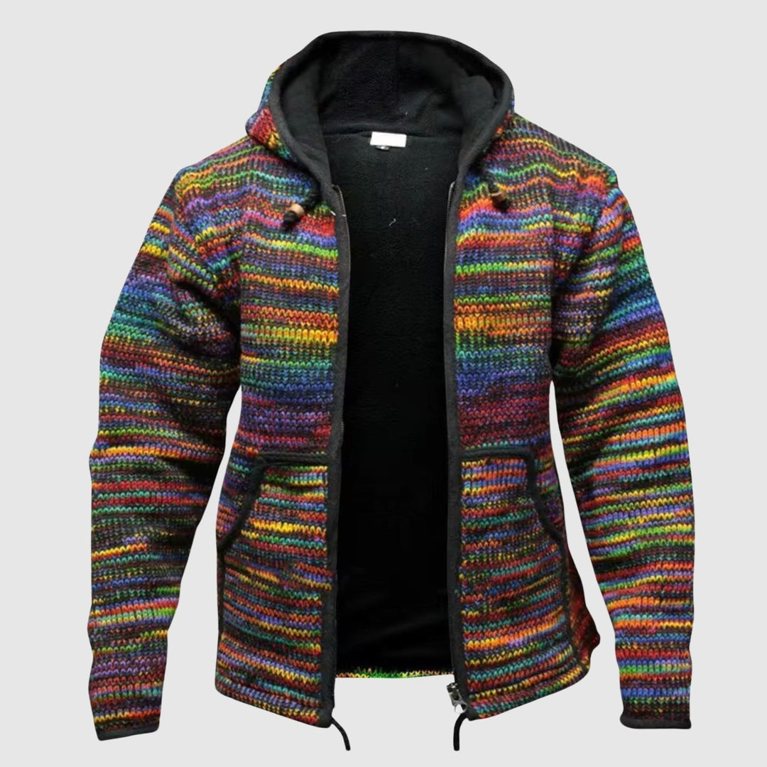 R&B | Hoodie Wollmischung Relaxed Fit Boho-Stil