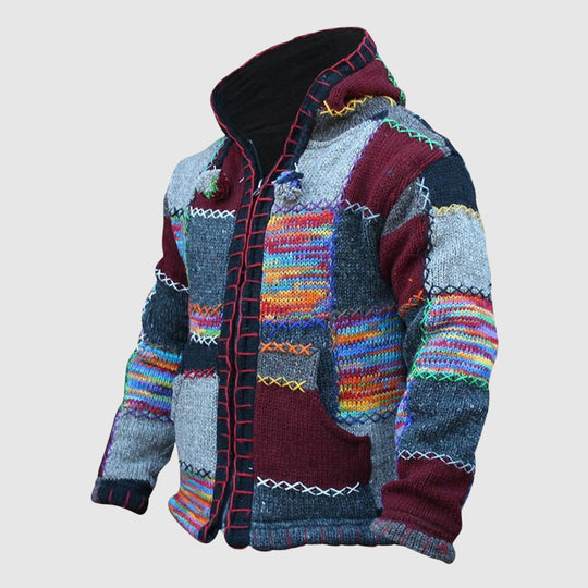 R&B | Hoodie Wollmischung Relaxed Fit Boho-Stil