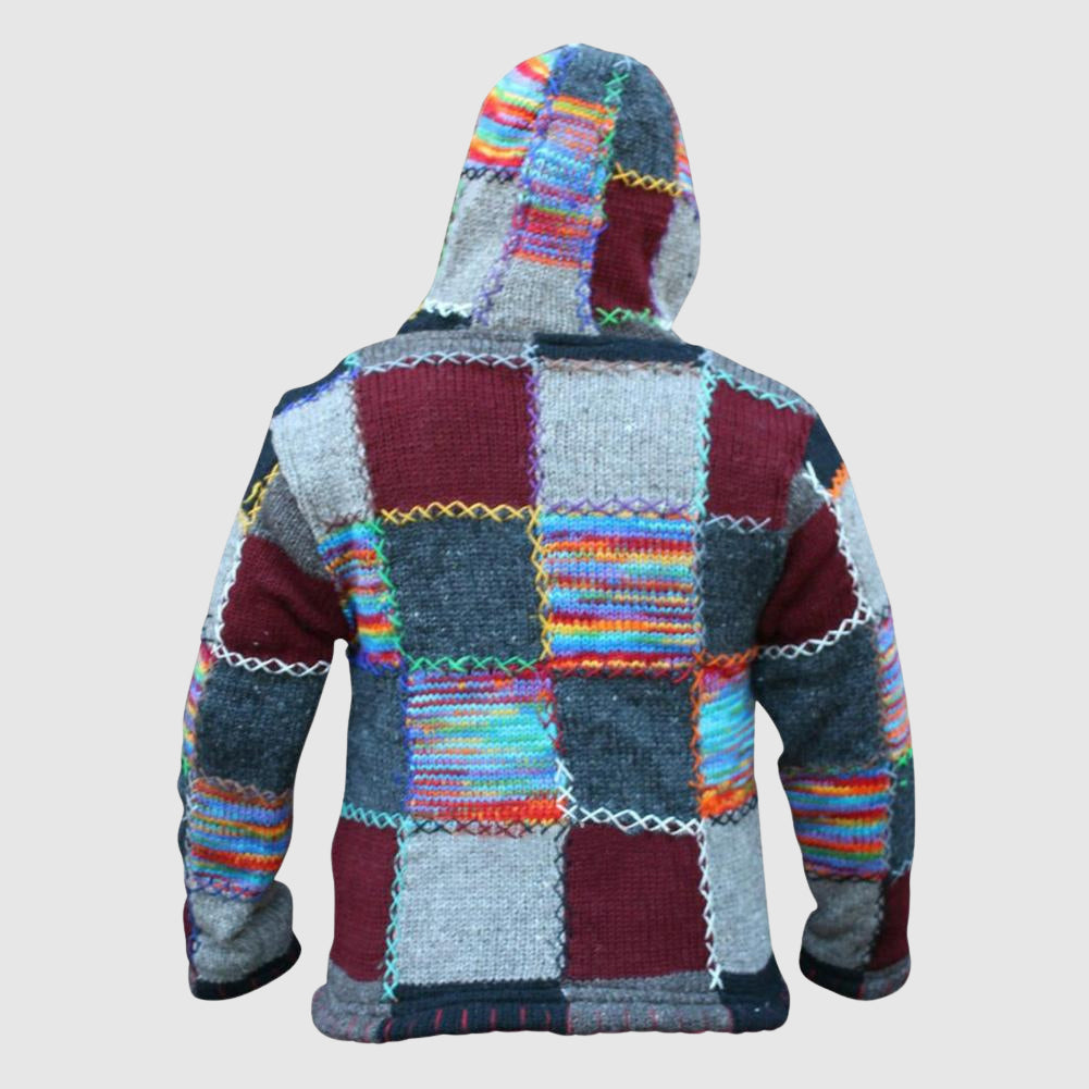 R&B | Hoodie Wollmischung Relaxed Fit Boho-Stil