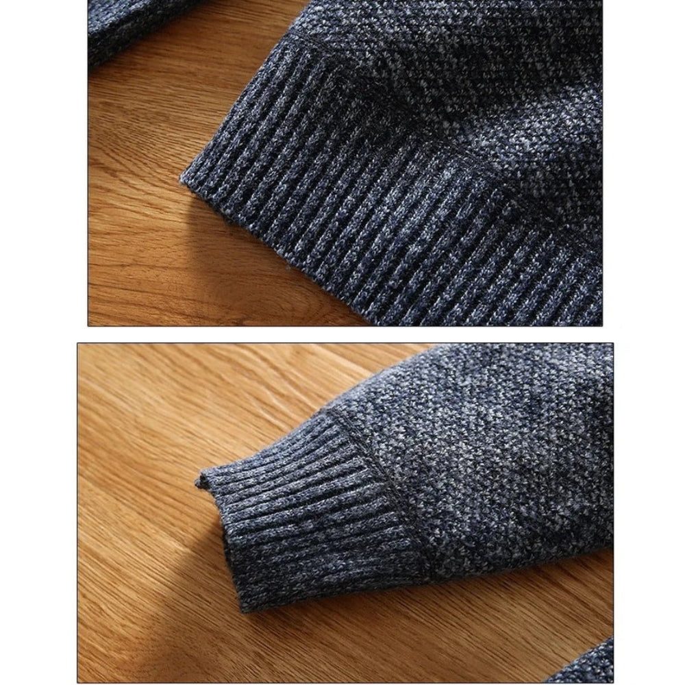R&B | Sweater - Gestrickter Halber Reißverschluss Kragen