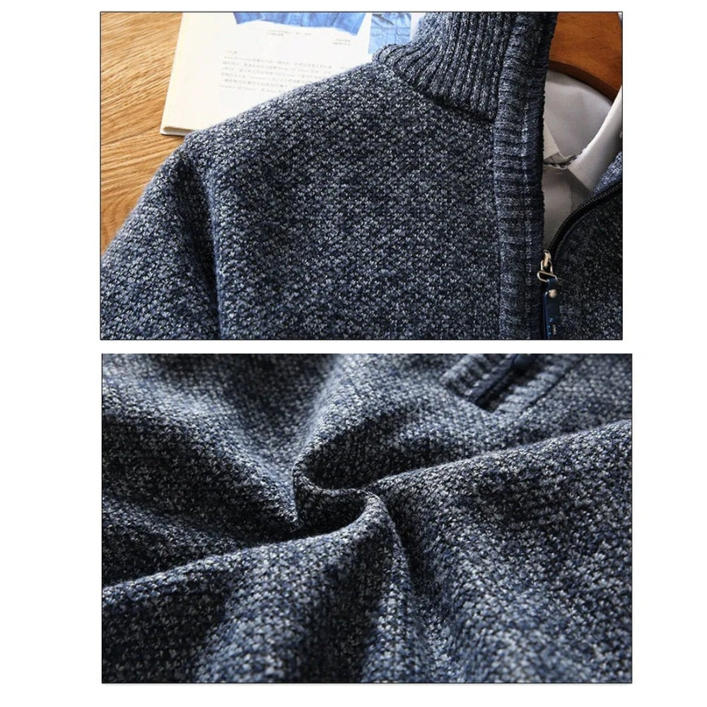 R&B | Sweater - Gestrickter Halber Reißverschluss Kragen