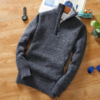R&B | Sweater - Gestrickter Halber Reißverschluss Kragen