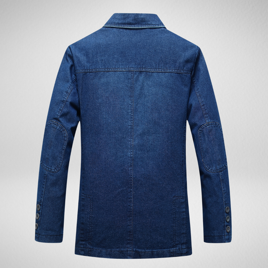 R&B | Jeansblazer Im Denim-Stil mit Einreihigem Knopfverschluss