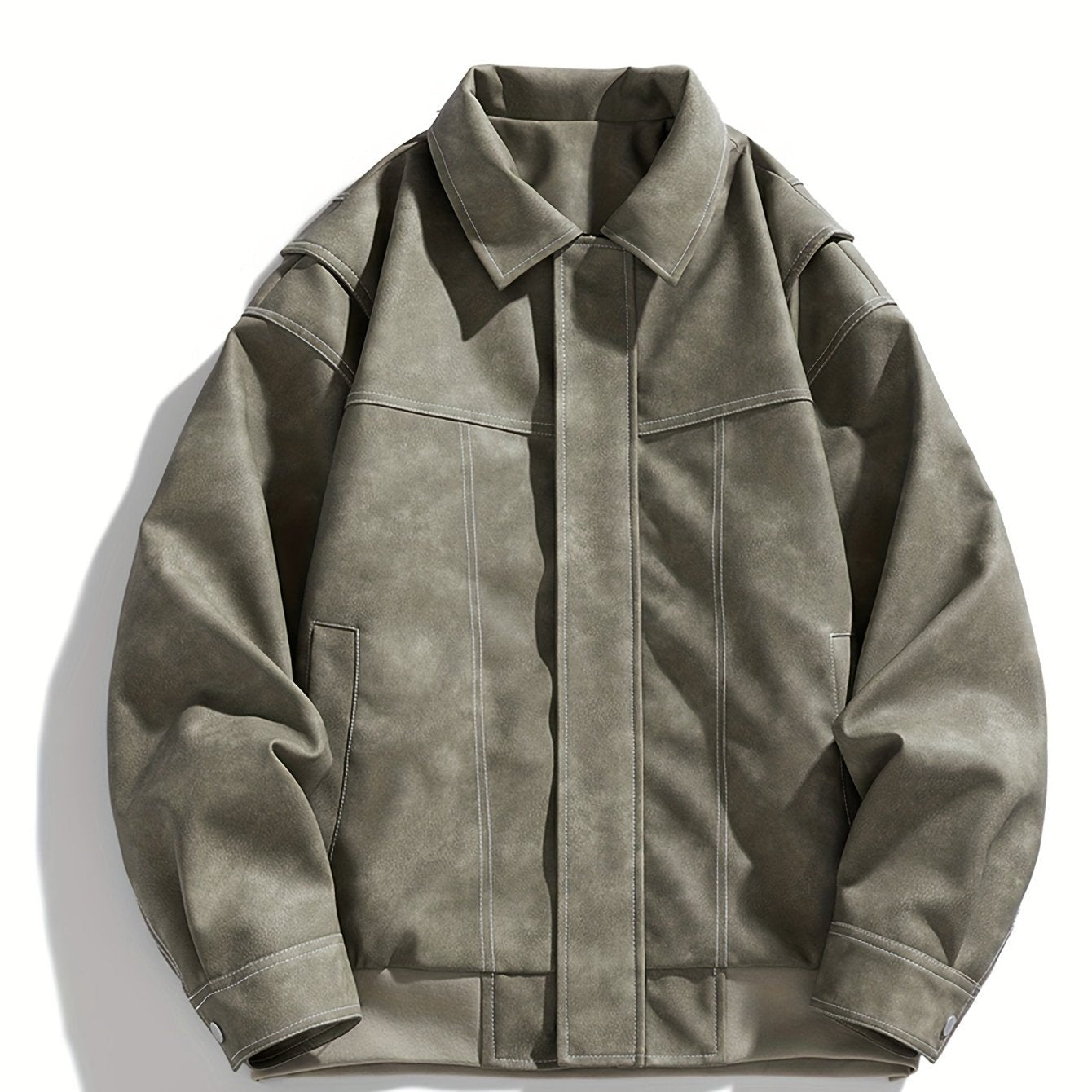 R&B | Kunstlederjacke mit Klappkragen und Taschen