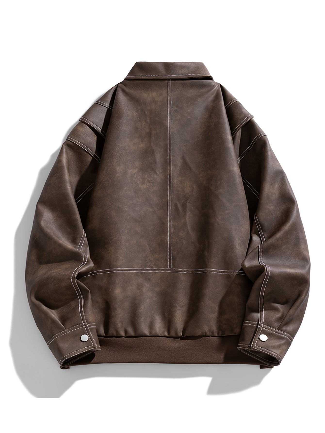 R&B | Kunstlederjacke mit Klappkragen und Taschen