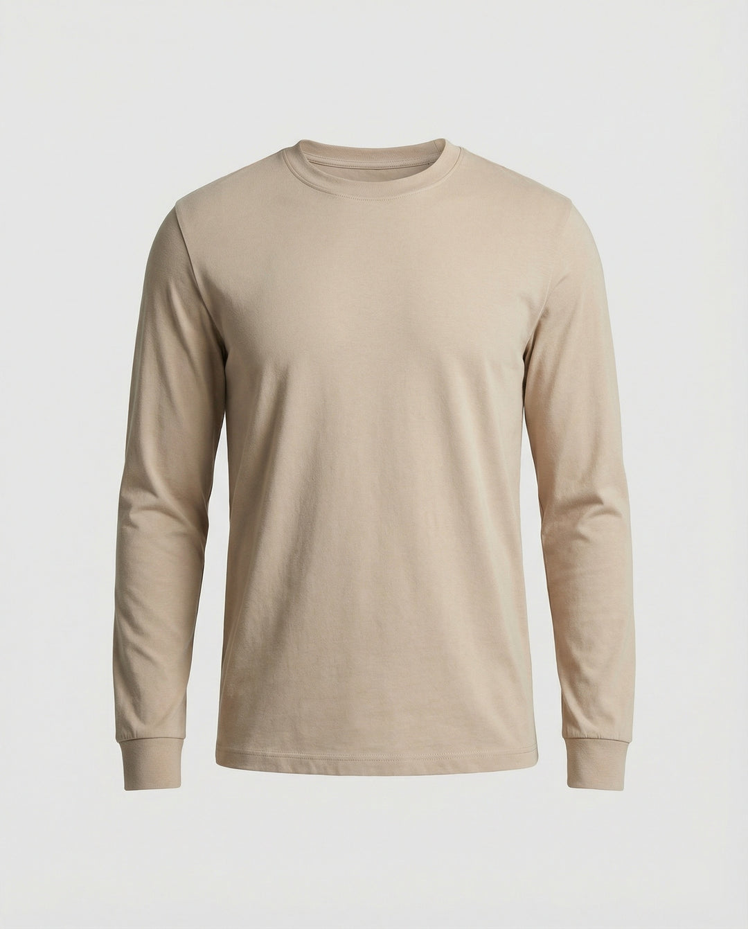 Herren Langarmshirt Baumwolle 240g Schweres Sportliches Rundhals Basic Shirt