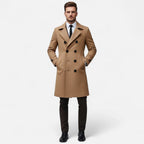 Herren Wollmantel mit Doppelreiher & Langer Passform | R&B