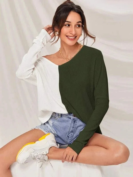 R&B | Kontrastfarbiger Pullover
