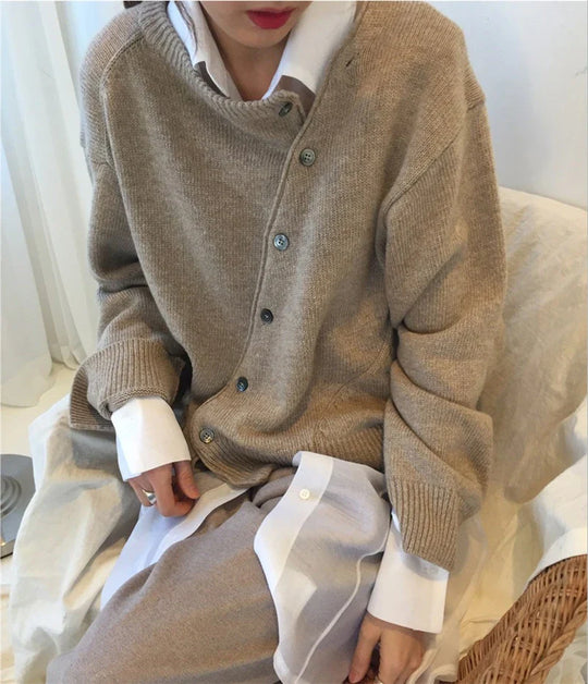 Wickel-Cardigan mit Knopfdetail