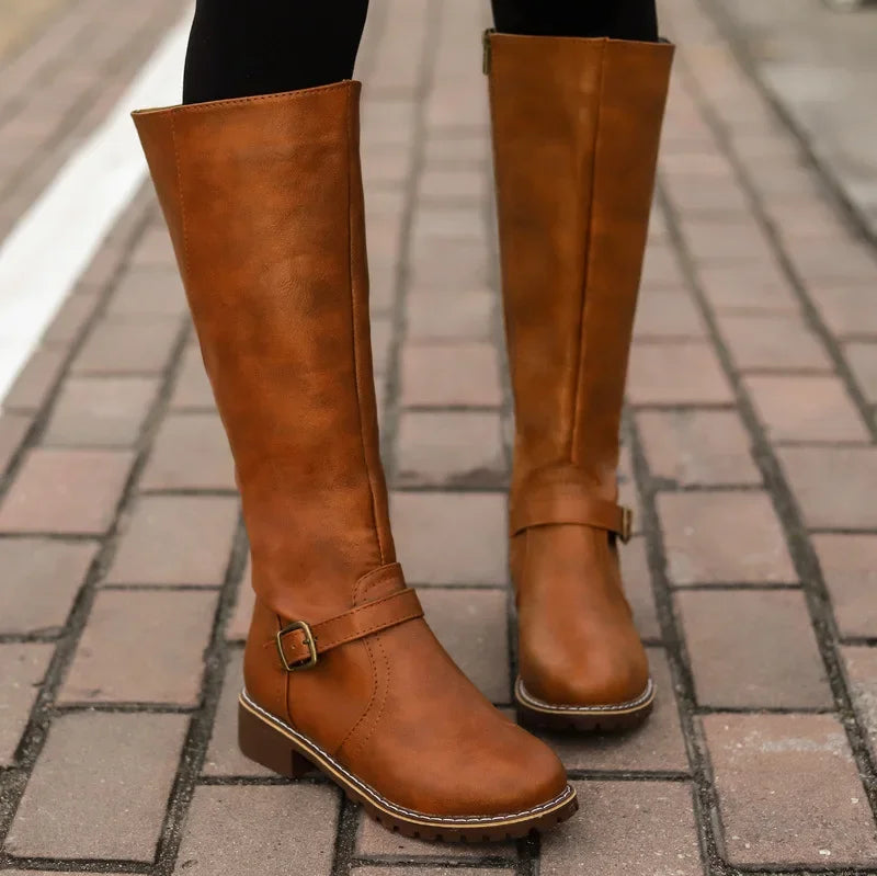 R&B | High-Top Biker Stiefel für Frauen – Edgy Stil mit Chunky Absatz