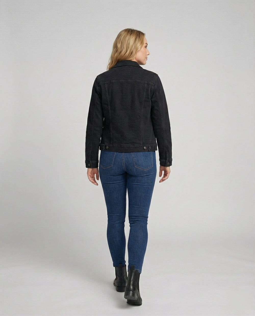 High Waist Jeans Dunkelblau Weites Bein Damen Denim Hose