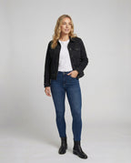 High Waist Jeans Dunkelblau Weites Bein Damen Denim Hose
