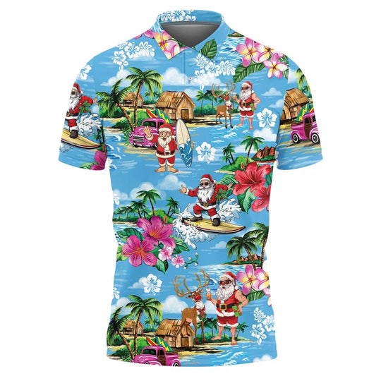 R&B | Santa Claus Polo Shirt - Stylisches Herren-Polohemd mit festlichem Design und bequemer Passform