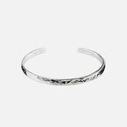 R&B | Schlankes Silberarmband mit Gehämmertem Muster für Herren