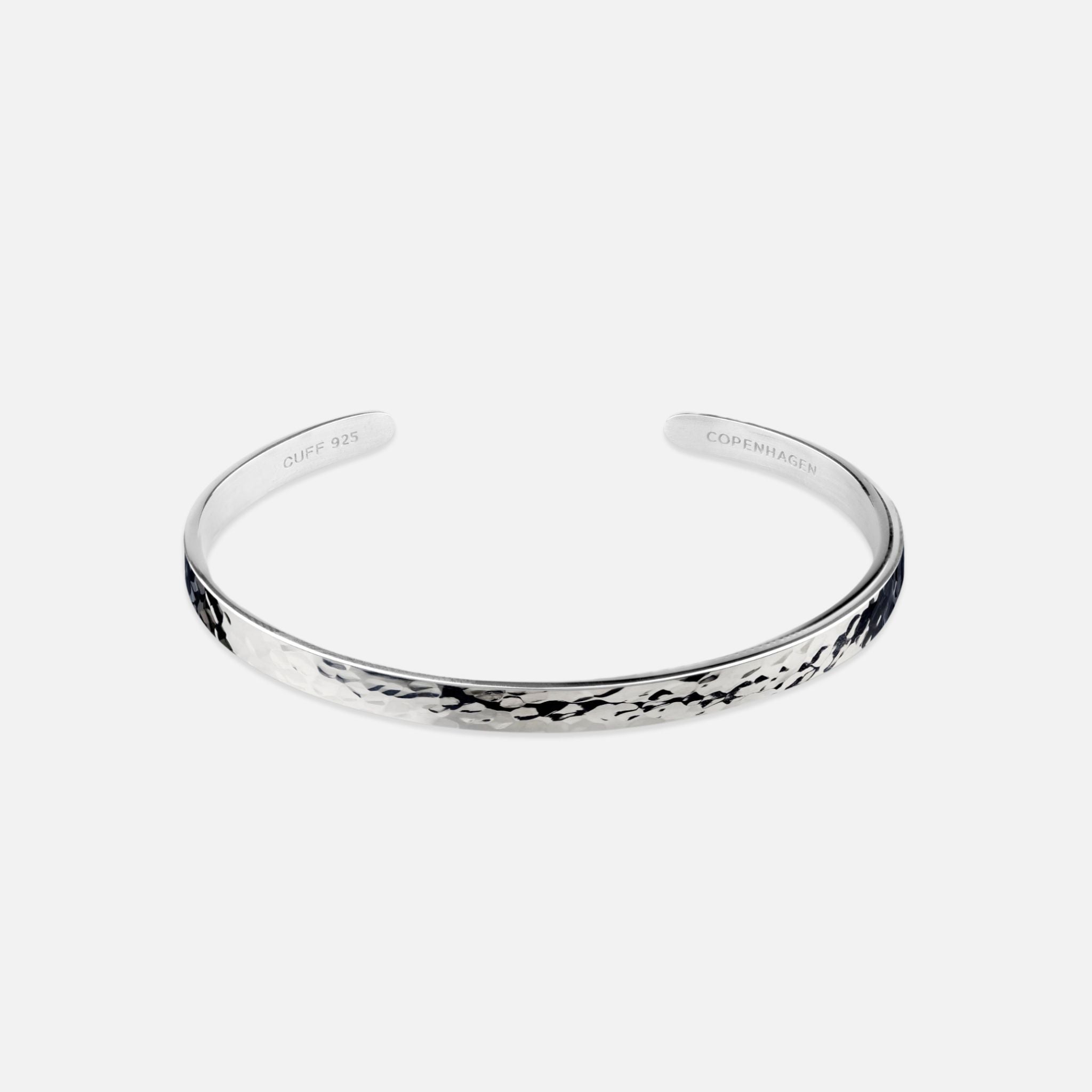 R&B | Schlankes Silberarmband mit Gehämmertem Muster für Herren