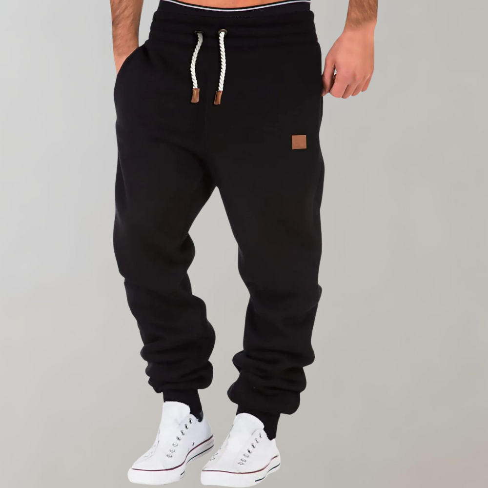 R&B | Sweatpants Bequemer Schnitt Baumwollmischung Kordelzugbund Gerippte Bündchen