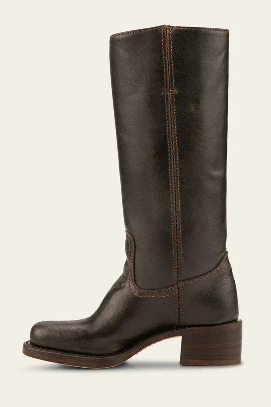 Hohe Stiefel - Damen Leder Blockabsatz Kniehohe Stiefel R&B