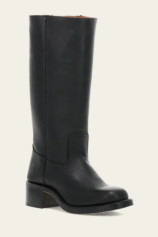 Hohe Stiefel - Damen Leder Blockabsatz Kniehohe Stiefel R&B