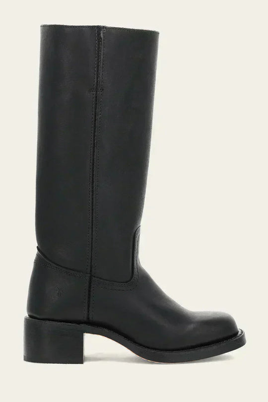Hohe Stiefel - Damen Leder Blockabsatz Kniehohe Stiefel R&B