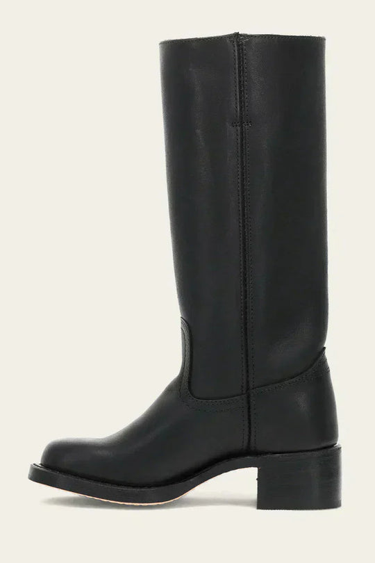 Hohe Stiefel - Damen Leder Blockabsatz Kniehohe Stiefel R&B