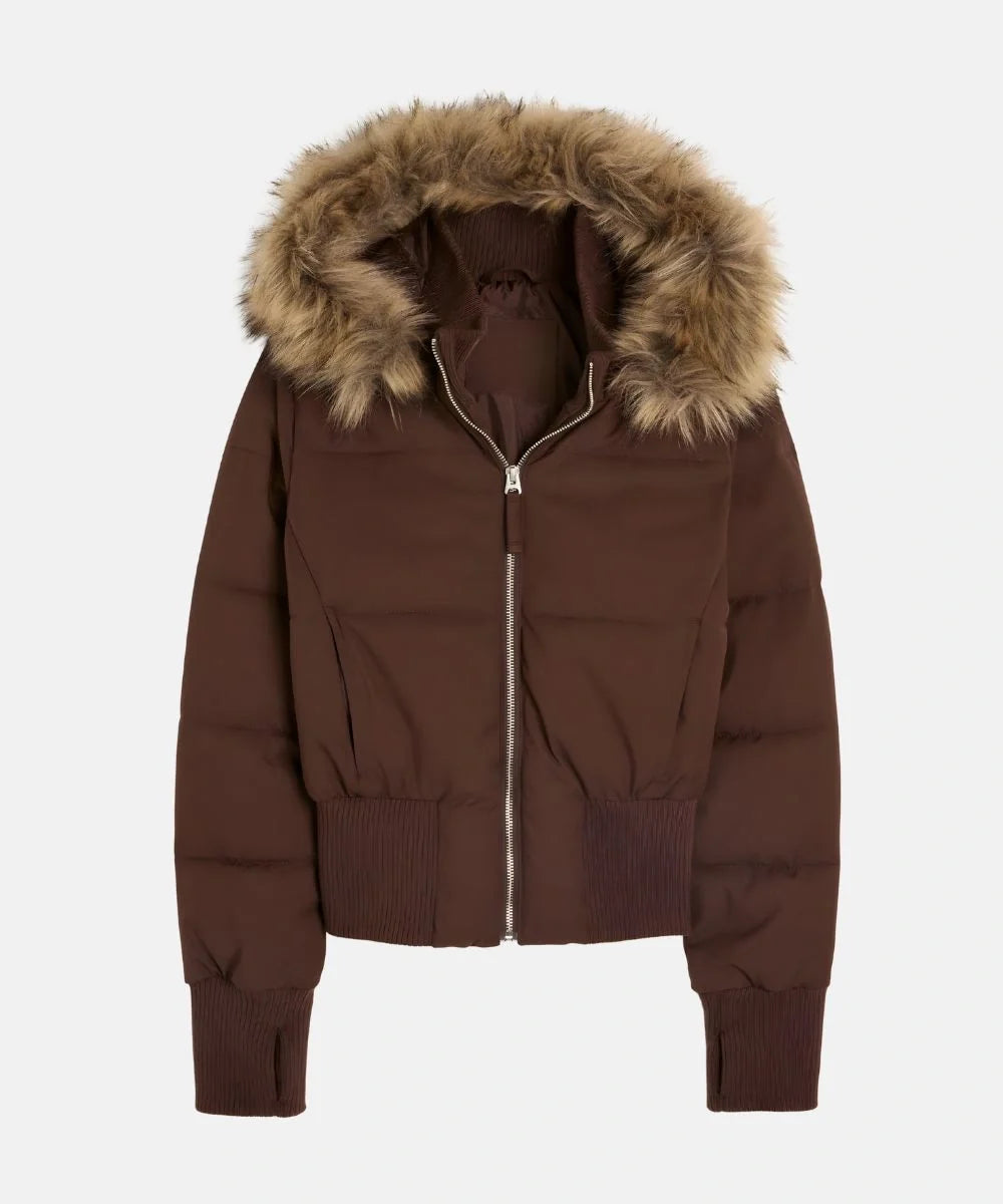 Damen Gesteppt Winterjacke mit Warm & Abnehmbarer Kapuze | R&B