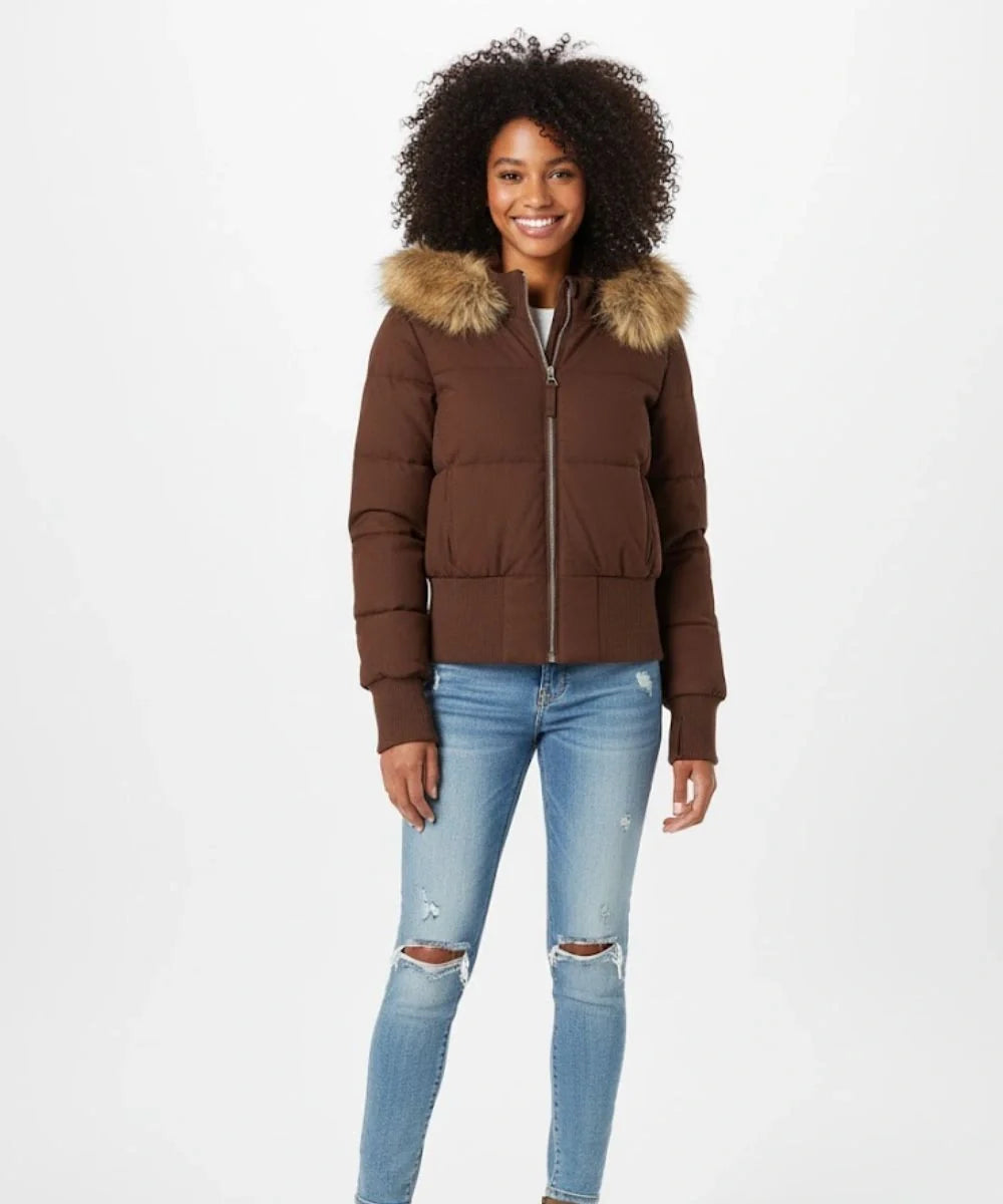 Damen Gesteppt Winterjacke mit Warm & Abnehmbarer Kapuze | R&B