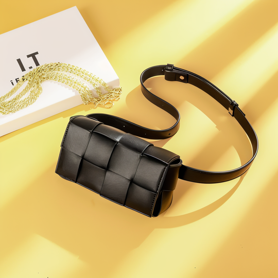R&B | Geblockte Umhängetasche Vegan Leder Damen Geflochtene Tasche Frauen