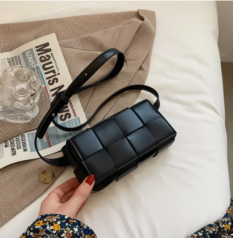 R&B | Geblockte Umhängetasche Vegan Leder Damen Geflochtene Tasche Frauen