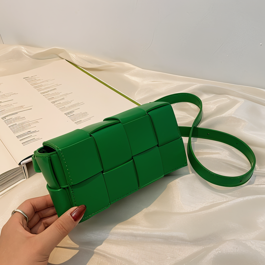 R&B | Geblockte Umhängetasche Vegan Leder Damen Geflochtene Tasche Frauen