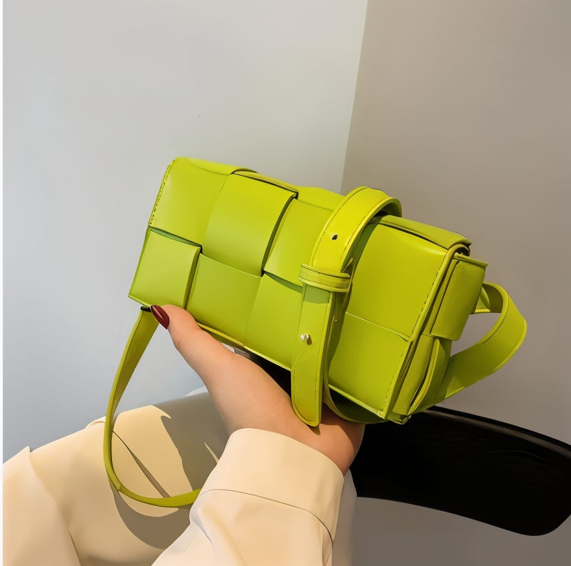 R&B | Geblockte Umhängetasche Vegan Leder Damen Geflochtene Tasche Frauen