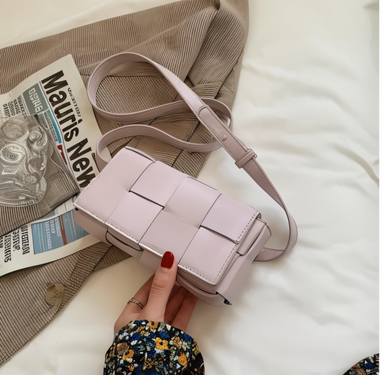 R&B | Geblockte Umhängetasche Vegan Leder Damen Geflochtene Tasche Frauen