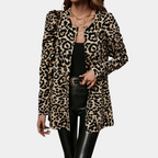 R&B | Sofistiziert Leoparddruck Herbstmantel für Damen