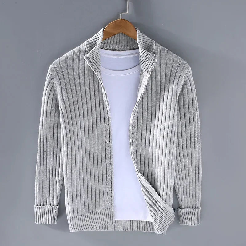 Strickjacke aus Merinowolle mit Reißverschluss