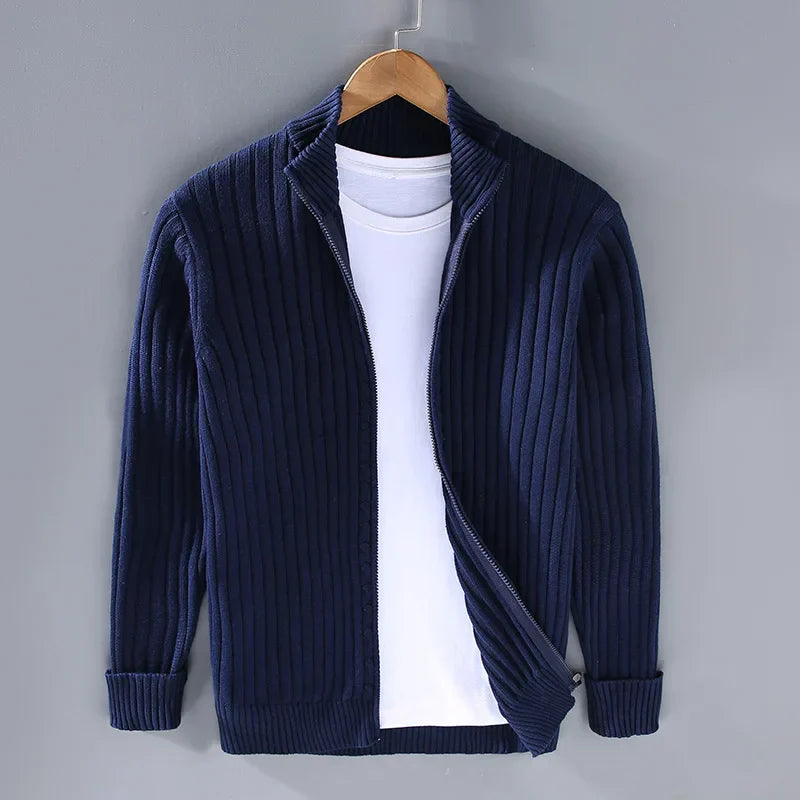 Strickjacke aus Merinowolle mit Reißverschluss