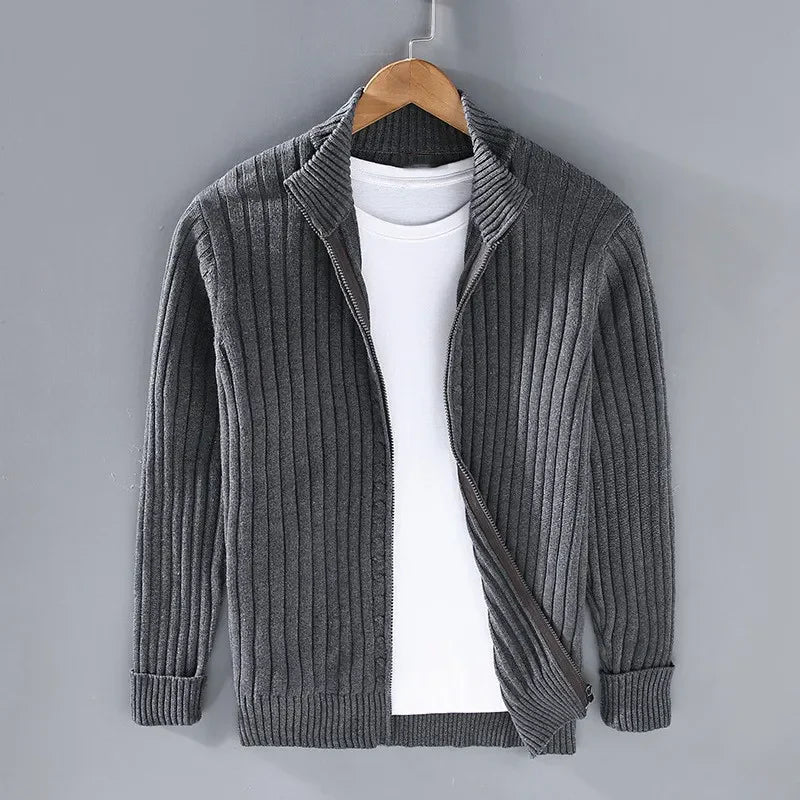 Strickjacke aus Merinowolle mit Reißverschluss