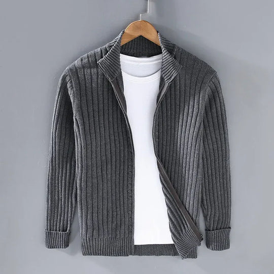Strickjacke aus Merinowolle mit Reißverschluss