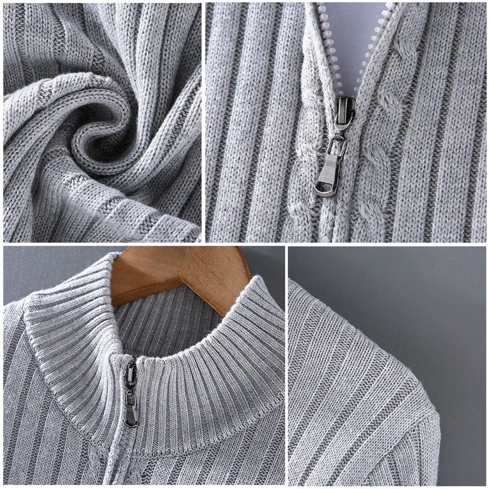 Strickjacke aus Merinowolle mit Reißverschluss