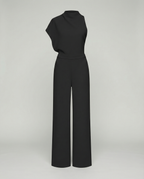 R&B | Damen Jumpsuit mit Rundhalsausschnitt, Armellos und Weitem Bein